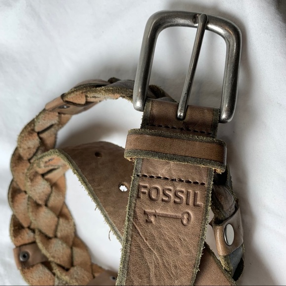 Fossil Braided Leather Belt - Size Medium - Picture 4 of 9
